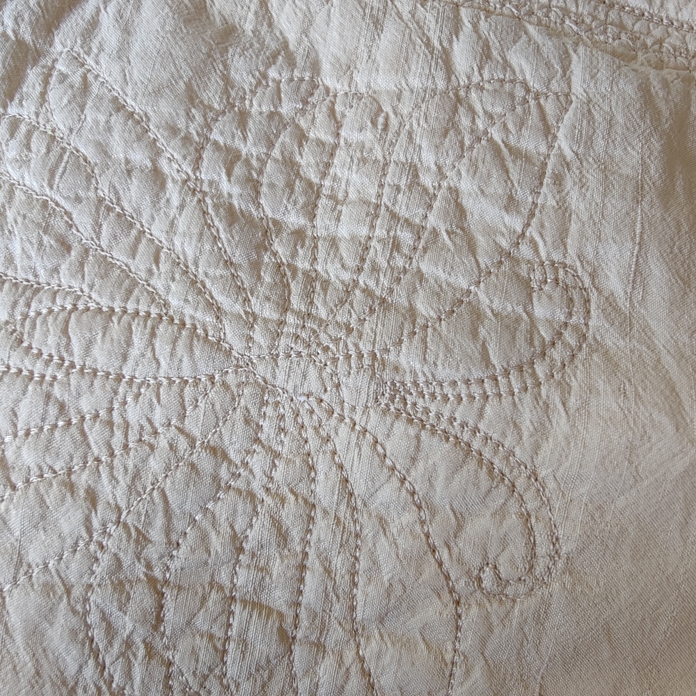 Antique embroidered raw silk very rare accent pillow cover. 14" wide 13" high